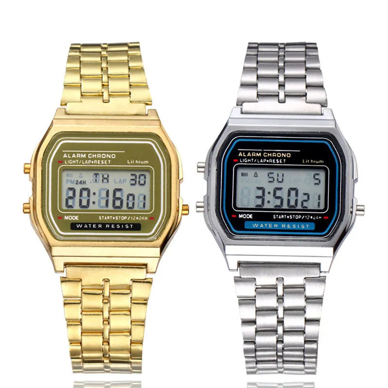 Relógios digitais impermeáveis para homens e mulheres, relógio de pulso esportivo, relógio de pulseira, ouro eletrônico, led, casual, 2023 com frete grátis