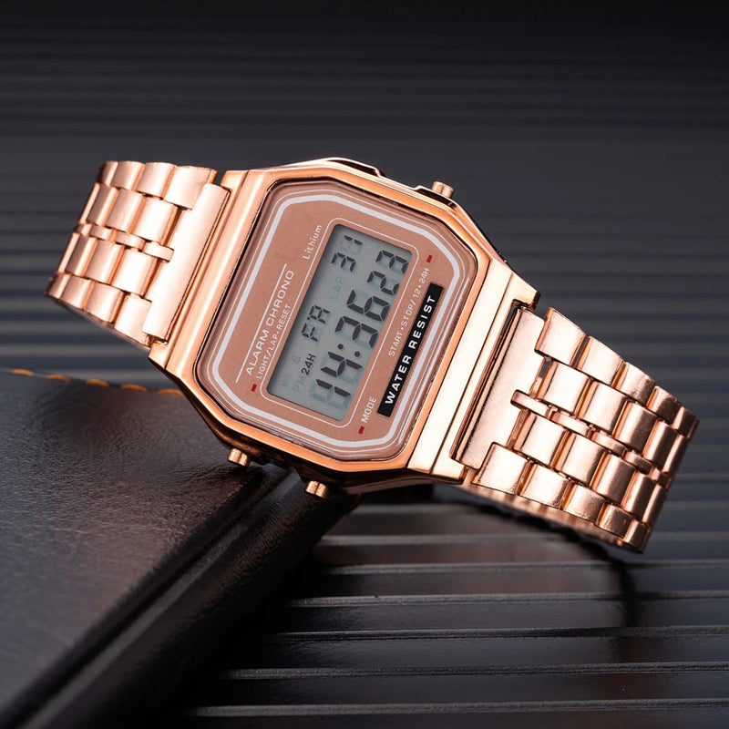 Relógios digitais impermeáveis para homens e mulheres, relógio de pulso esportivo, relógio de pulseira, ouro eletrônico, led, casual, 2023 com frete grátis