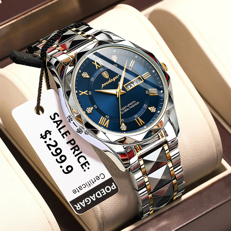 -Relógio de pulso quartzo em aço inoxidável impermeável com frete grátis para todo brasil
